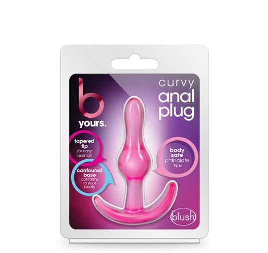 B YOURS CURVY ANAL PLUG PINK